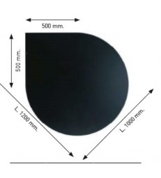 Plaque de sol angle rond - Acier noir - Rayon 1200