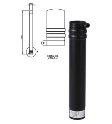 D80 - Tuyau télescopique - 50cm - acier noir - pellet
